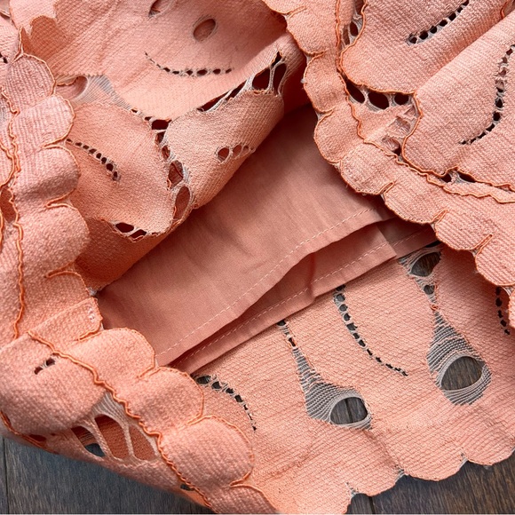 Anthropologie Dolly Lace Trousers Orange Lace Wide-Leg Pants, Size 8 - Picture 8 of 15